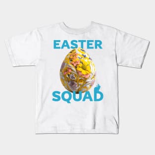 Easter SQUAD Design with Floral Egg Kids T-Shirt